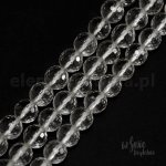 Kryształ górski - kulka fasetowana  6,5 mm - sznur
