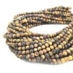 Tygrysie oko kulka matowa 6,5 mm - sznur