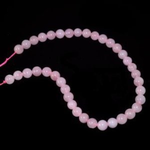 Kwarc różowy kulka gładka ok. 6 mm - sznur