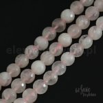 Kwarc różowy kulka fasetowana 6 mm - sznur