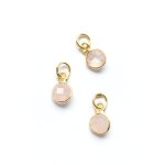 Zawieszka kwarc różowy w oprawie - srebro pozłacane 