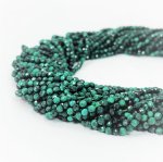 Malachit kulka fasetowana 3 mm - sznur  