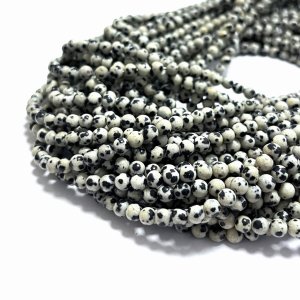 Jaspis dalmatyński kulka gładka ok. 4 mm - sznur 