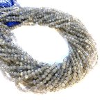 Labradoryt kulki fasetowane 4 mm - sznur