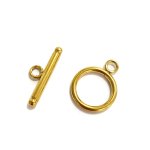 Zapięcie toggle stal chirurgiczna złote - 16 mm