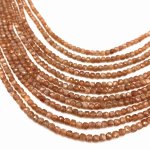 Kamień słoneczny kostka fasetowana 4 mm - sznur    