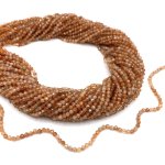 Kamień słoneczny gold stone kulka fasetowana 3 mm - sznur 