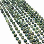 Agat mszysty moneta fasetowana 6 mm - sznur 