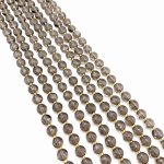 Kwarc dymny moneta fasetowana ok. 6 mm - sznur