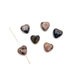 Rodonit serce ok. 8 mm - 6 szt.