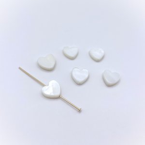 Masa perłowa serce ok. 8 mm - 6 szt.