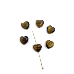 Tygrysie oko serce ok. 8 mm - 6 szt.