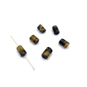 Tygrysie oko wałki ok. 7x9 mm - 6 szt. 