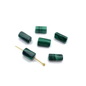 Malachit wałki ok. 6x10 mm - 6 szt.