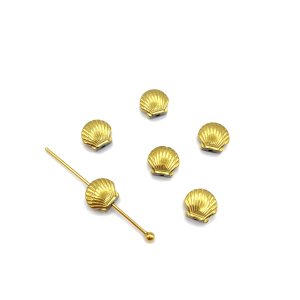 Hematyt muszelka złota ok. 6x7 mm - 6 szt.