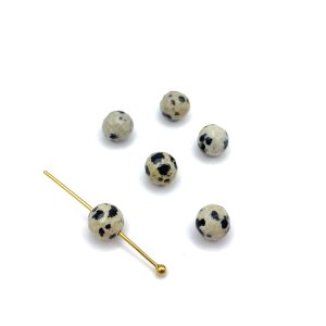 Jaspis dalmatyński kulka fasetowana ok. 6 mm - 6 szt.