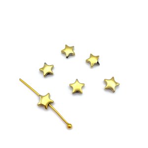 Gwiazdka złota z hematytu ok. 7 mm - 6 sztuk
