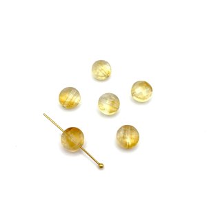 Cytryn moneta fasetowana ok. 9 mm - 6 szt. 