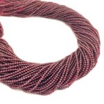 Granat kulka gładka ok. 3 mm - sznur