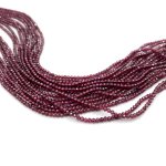 Granat kulka fasetowana ok. 2 mm - sznur